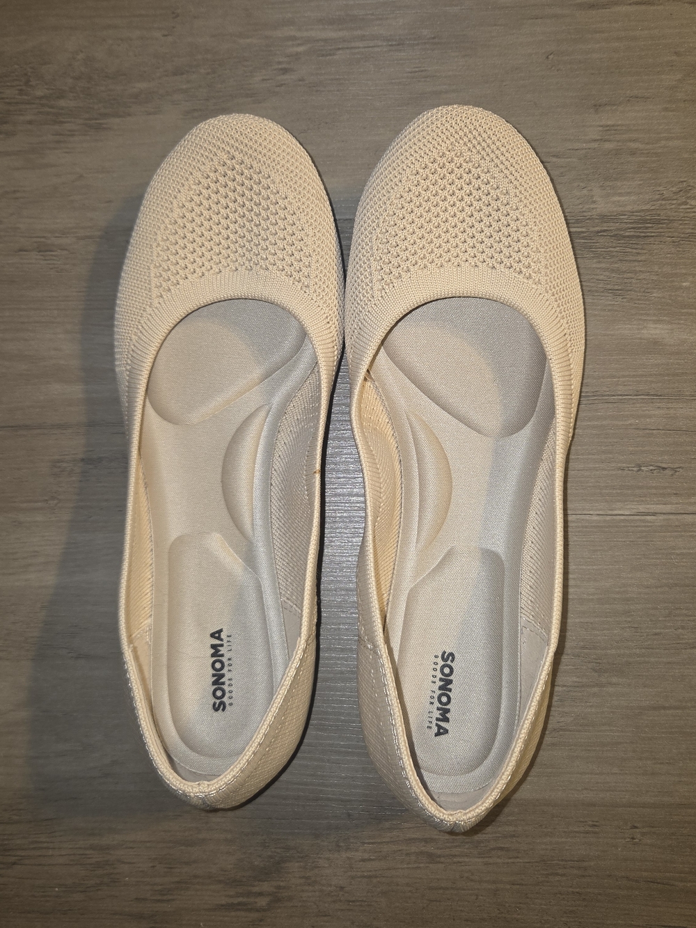 Sonoma Women's Knit Slip-On Flats in Light Beige